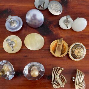 Vintage Earrings Lot Clip On Screw Back 7 Pairs